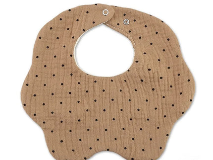 Baveta din bumbac organic pentru bebelusi – Brown Dots, 0 luni+