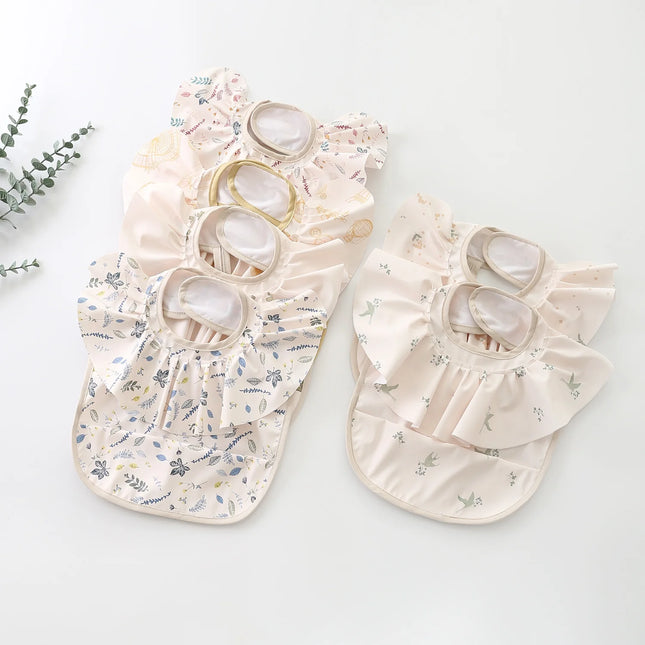 Bavetă impermeabilă pentru fetițe, Model 3 – Tiny Flowers, 12 - 36 luni, poliester