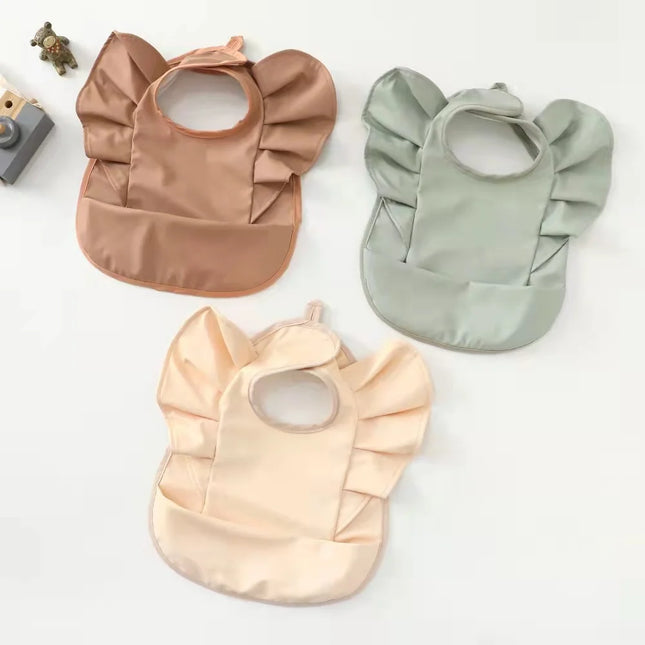 Baveta impermeabila pentru fetite, Model 2 - Peach, 6-18 luni, poliester