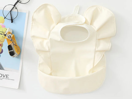 Baveta impermeabila pentru fetite, Model 2 - Cream, 6-18 luni, poliester