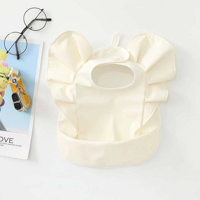 Baveta impermeabila pentru fetite, Model 2 - Cream, 6-18 luni, poliester