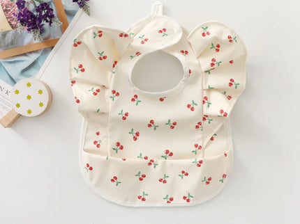 Baveta impermeabila pentru fetite, Model 2 - Cherry, 6-18 luni, poliester