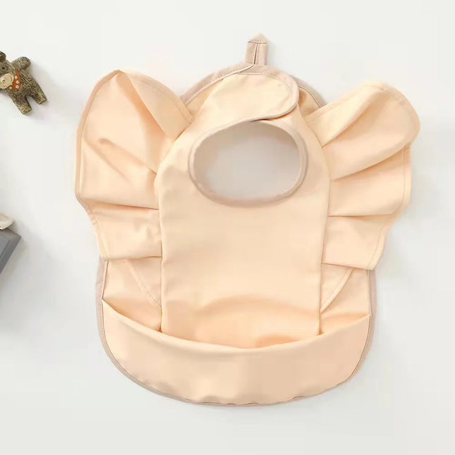 Baveta impermeabila pentru fetite, Model 2 - Peach, 6-18 luni, poliester