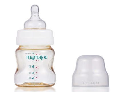 Biberon Mamajoo Gold, tetina Anti-colic, 150 ml/S, 0 luni+, PES + silicon