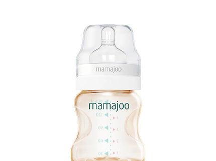 Biberon Mamajoo Gold, tetina Anti-colic, 150 ml/S, 0 luni+, PES + silicon