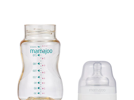 Biberon Mamajoo Gold, tetina Anti-colic, 250 ml/M, 6 luni+, PES + silicon