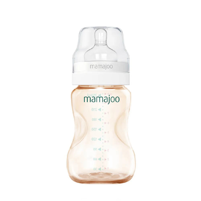 Biberon Mamajoo Gold, tetina Anti-colic, 250 ml/M, 6 luni+, PES + silicon