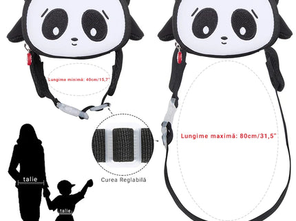 Borseta copii 3 ani+, model panda, 15,5x6x15 cm