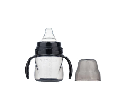 Cana antrenament bebelusi Mamajoo, Negru, anticurgere/anticolici, 160 ml, 6 luni+, PP + silicon