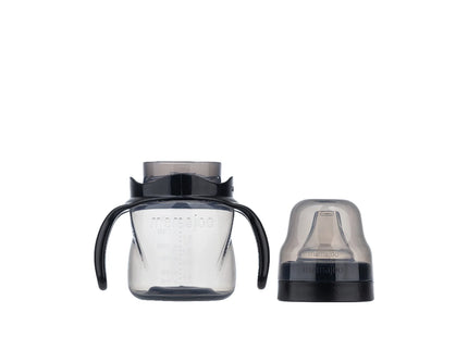 Cana antrenament bebelusi Mamajoo, Negru, anticurgere/anticolici, 160 ml, 6 luni+, PP + silicon