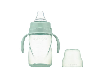 Cana antrenament bebelusi Mamajoo, Verde Pudra, anticurgere/anticolici, 270 ml, 9 luni+, PP + silicon