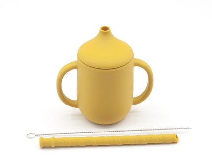 Cana de antrenament cu pai detașabil – Mustard, 6 luni +, silicon