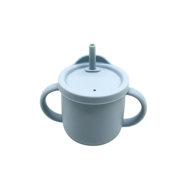 Cana multifunctionala 2 in 1 – Dusty Blue, 6 luni+, silicon