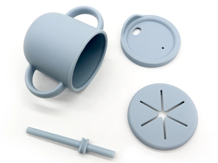 Cana multifunctionala 2 in 1 – Dusty Blue, 6 luni+, silicon