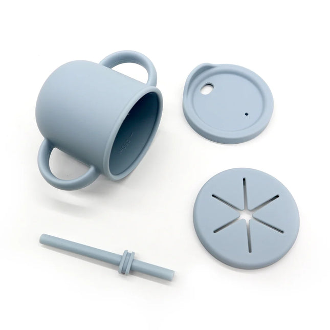 Cana multifunctionala 2 in 1 – Dusty Blue, 6 luni+, silicon