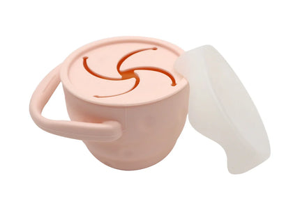 Cana pentru gustari, cu capac – Peach, 6 luni+, silicon
