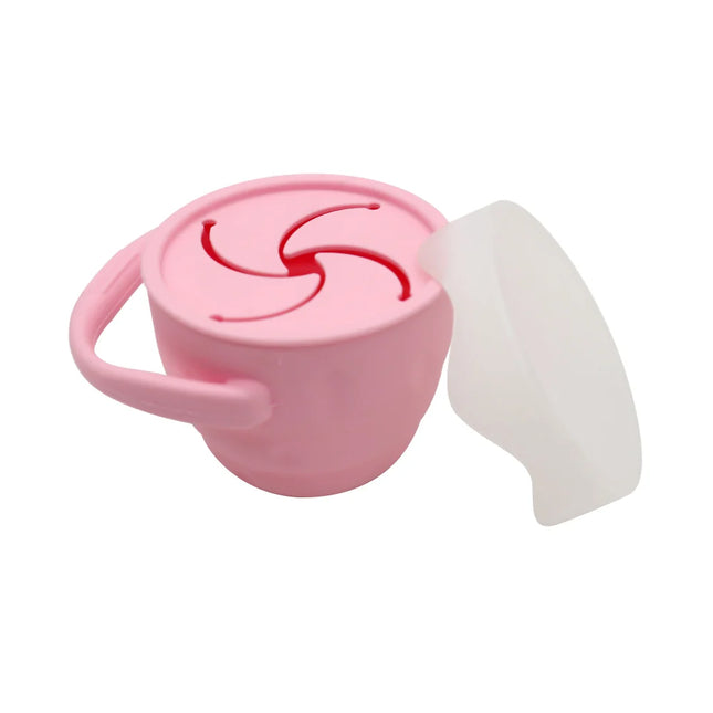 Cana pentru gustari, cu capac – Pink, 6 luni+, silicon