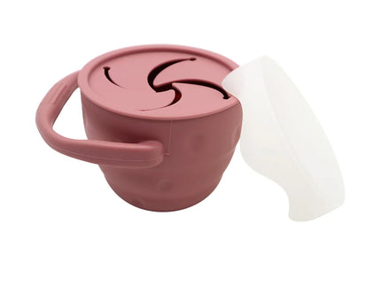 Cana pentru gustari, cu capac – Dark Pink, 6 luni+, silicon