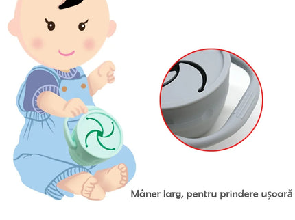Cana pentru gustari, cu capac – Pink, 6 luni+, silicon