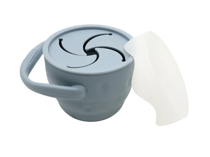 Cana pentru gustari, cu capac – Dusty Blue, 6 luni+, silicon
