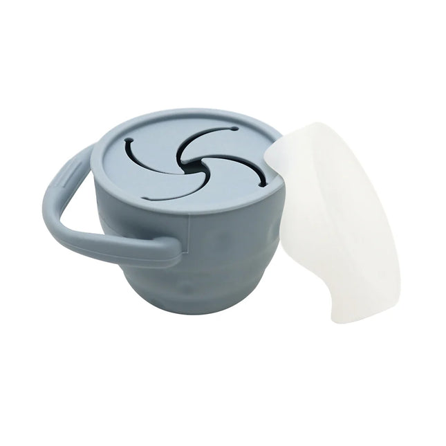 Cana pentru gustari, cu capac – Dusty Blue, 6 luni+, silicon