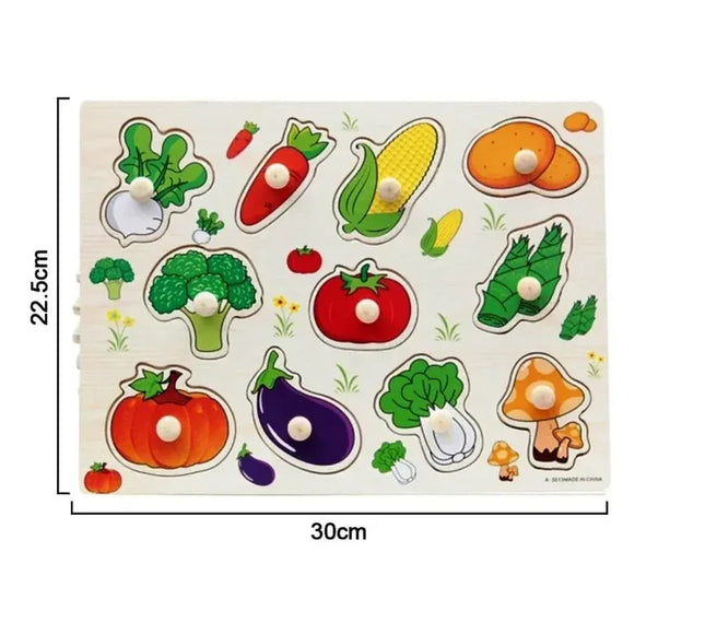 Puzzle incastru din lemn, Legume, 2 ani+ - Bebeboo - Totul pentru copii. Jucării, Hăinuțe, Perne, Mobilier, Textile