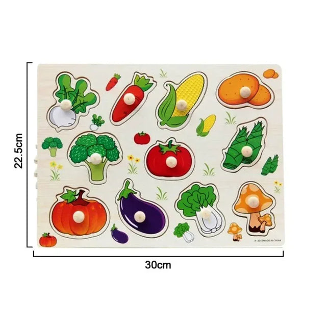 Puzzle incastru din lemn, Legume, 2 ani+ - Bebeboo - Totul pentru copii. Jucării, Hăinuțe, Perne, Mobilier, Textile