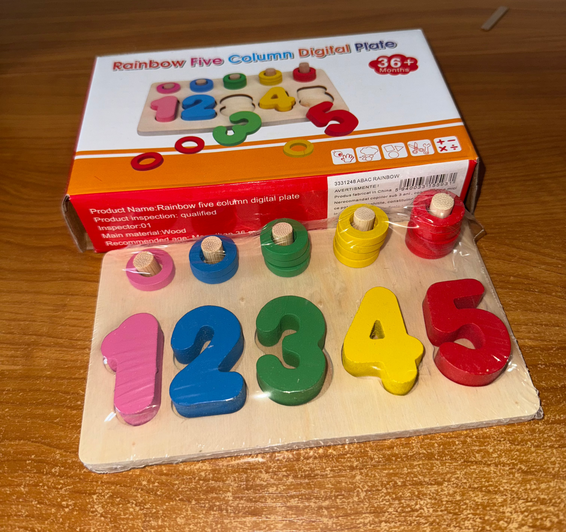 Abac din lemn - Numărătoare până la 5