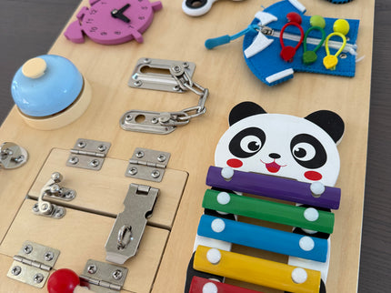 Panou de activitati Montessori. Busy board din lemn - Bebeboo - Totul pentru copii. Jucării, Hăinuțe, Perne, Mobilier, Textile