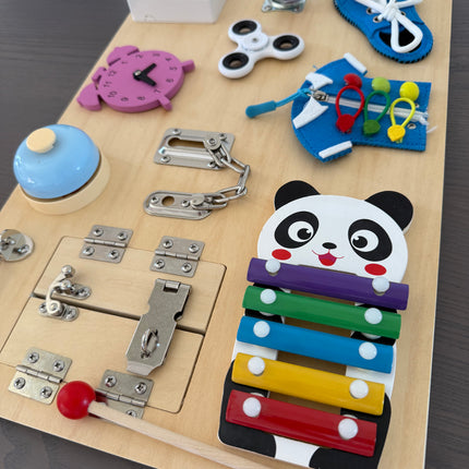 Panou de activitati Montessori. Busy board din lemn - Bebeboo - Totul pentru copii. Jucării, Hăinuțe, Perne, Mobilier, Textile