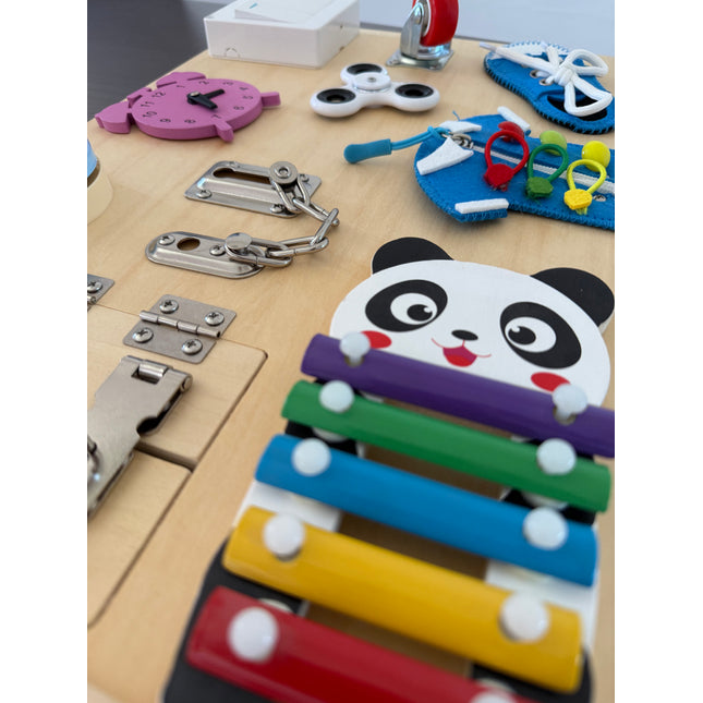 Panou de activitati Montessori. Busy board din lemn - Bebeboo - Totul pentru copii. Jucării, Hăinuțe, Perne, Mobilier, Textile
