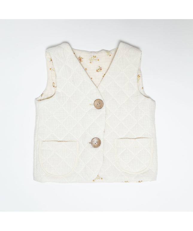 Vesta copii din muselina matlasata alba
