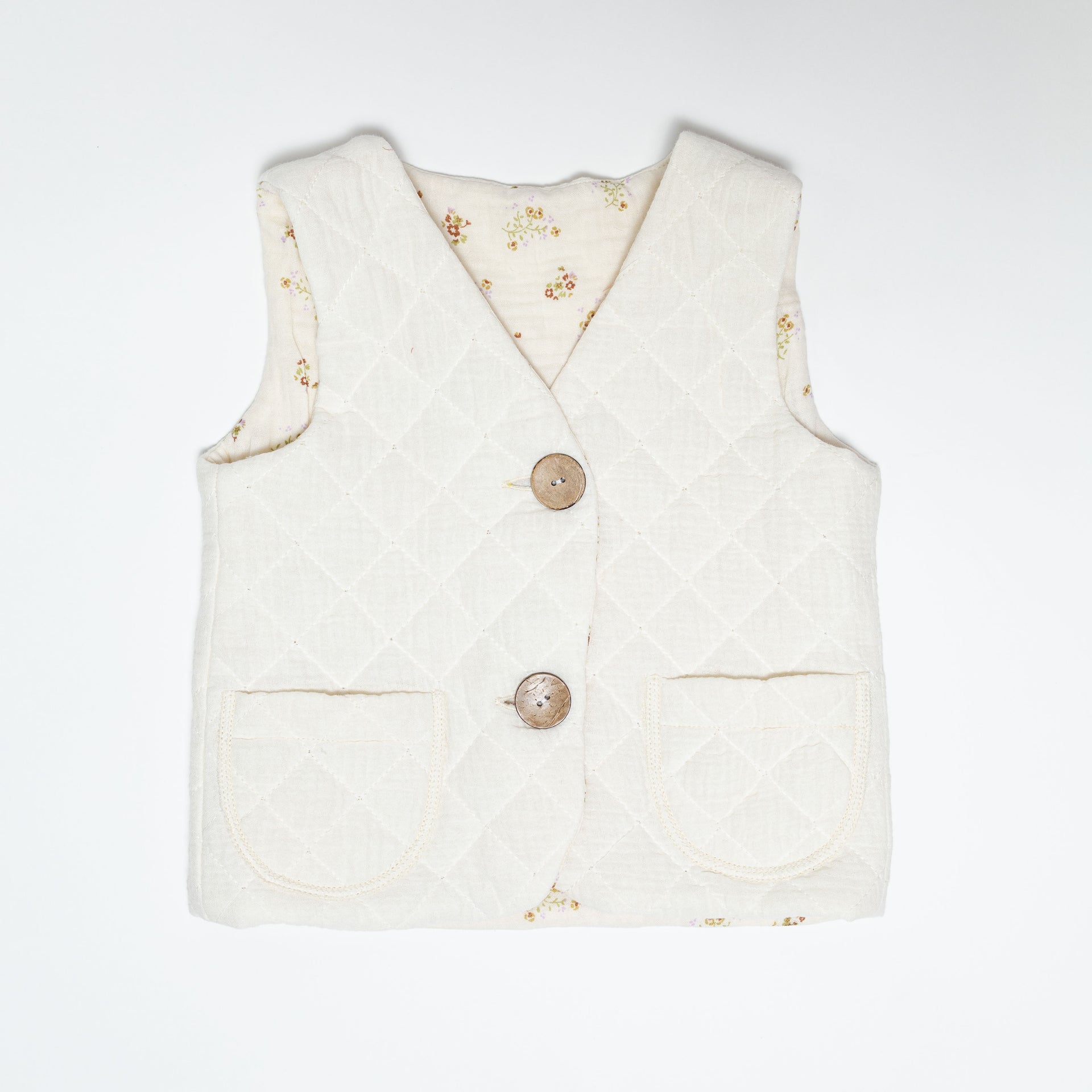 Vesta copii din muselina matlasata alba