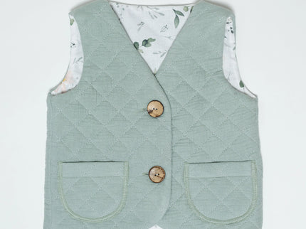 Vesta copii din muselina matlasata verde - Bebeboo - Totul pentru copii. Jucării, Hăinuțe, Perne, Mobilier, Textile