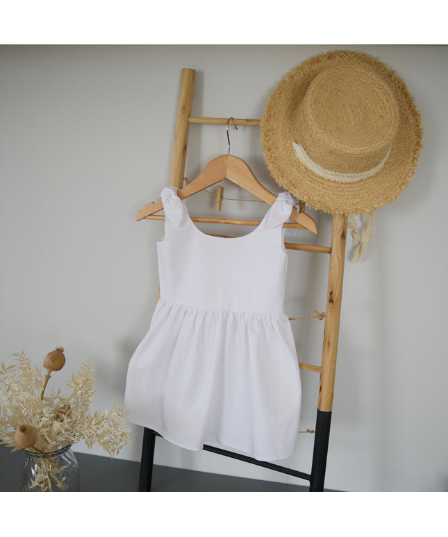 Rochita alba fetite cu bretele