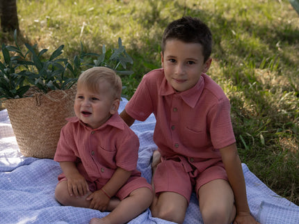 Set camasa cu pantaloni scurti din muselina - Bebeboo - Totul pentru copii. Jucării, Hăinuțe, Perne, Mobilier, Textile