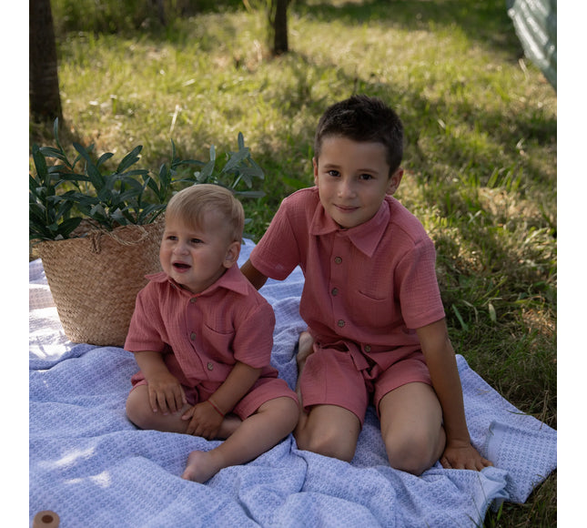 Set camasa cu pantaloni scurti din muselina - Bebeboo - Totul pentru copii. Jucării, Hăinuțe, Perne, Mobilier, Textile
