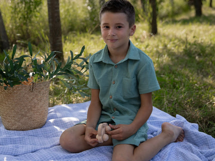Camasa cu pantaloni scurti din muselina - Bebeboo - Totul pentru copii. Jucării, Hăinuțe, Perne, Mobilier, Textile