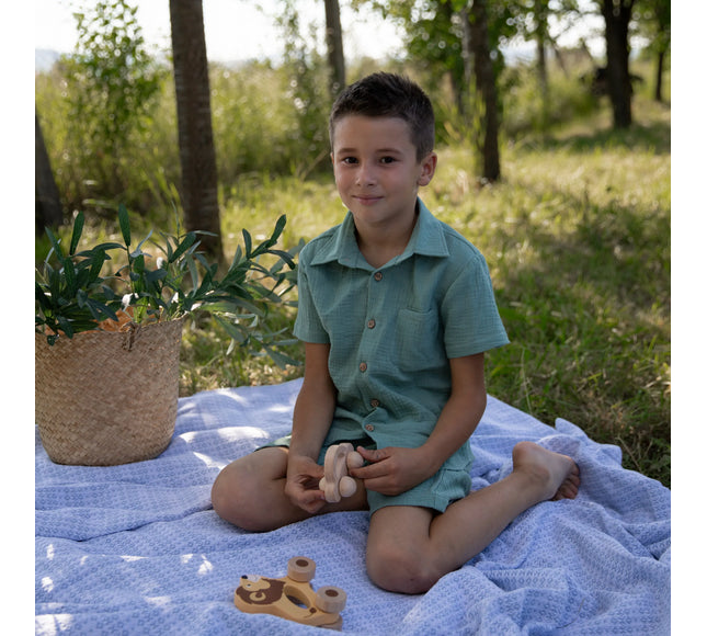 Camasa cu pantaloni scurti din muselina - Bebeboo - Totul pentru copii. Jucării, Hăinuțe, Perne, Mobilier, Textile