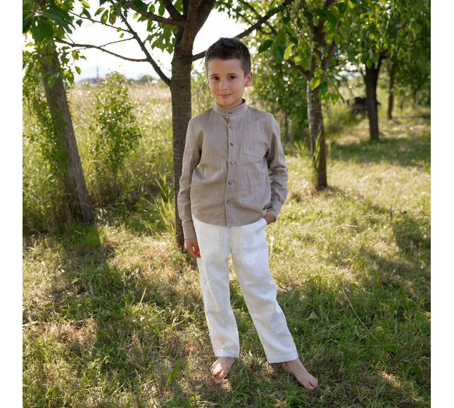 Camasa baieti bej din in 1-10 ani - Bebeboo - Totul pentru copii. Jucării, Hăinuțe, Perne, Mobilier, Textile