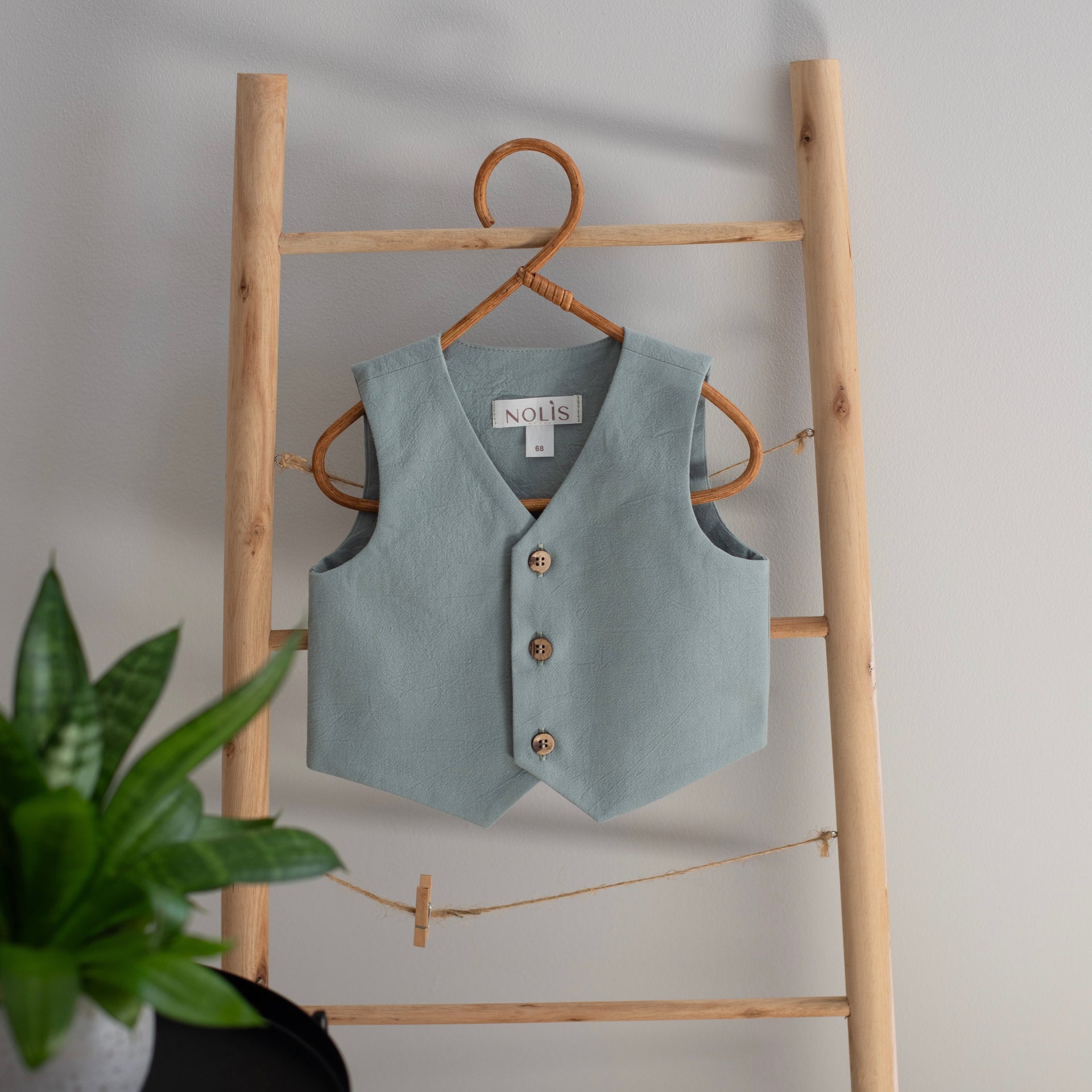 Costum Botez Baieti Verde Vesta Cu Pantaloni