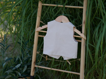Costum Botez Baieti Bej Vesta Cu Pantaloni - Bebeboo - Totul pentru copii. Jucării, Hăinuțe, Perne, Mobilier, Textile