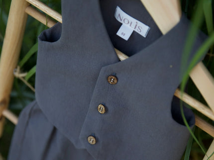 Costum Botez Baieti Gri Vesta Cu Pantaloni - Bebeboo - Totul pentru copii. Jucării, Hăinuțe, Perne, Mobilier, Textile