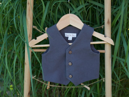 Costum Botez Baieti Gri Vesta Cu Pantaloni - Bebeboo - Totul pentru copii. Jucării, Hăinuțe, Perne, Mobilier, Textile