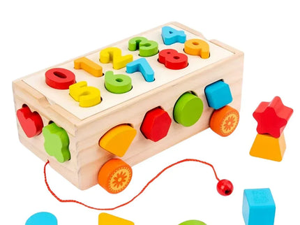 Jucărie multifuncțională din lemn - Forme geometrice și cifre - Bebeboo - Totul pentru copii. Jucării, Hăinuțe, Perne, Mobilier, Textile