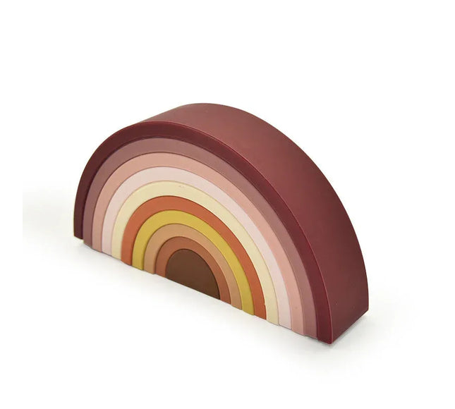Joc de stivuire, Curcubeu - Blush, 0 luni+, silicon - Bebeboo - Totul pentru copii. Jucării, Hăinuțe, Perne, Mobilier, Textile