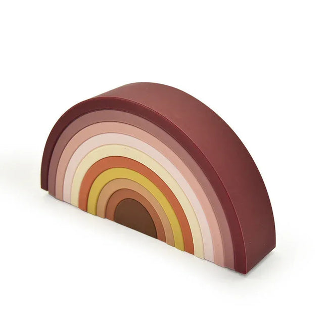 Joc de stivuire, Curcubeu - Blush, 0 luni+, silicon - Bebeboo - Totul pentru copii. Jucării, Hăinuțe, Perne, Mobilier, Textile