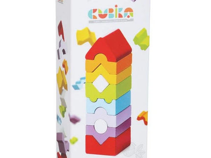 Jucarie Din Lemn, Cubika, Set Constructii “Turn“
