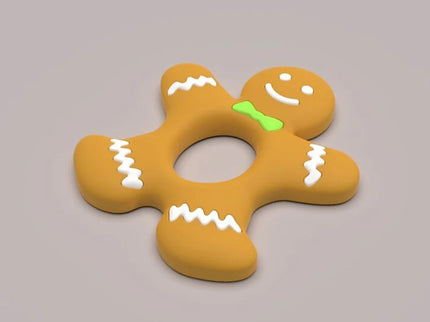 Jucarie dentitie – Gingerbread Man, 3 luni+, silicon