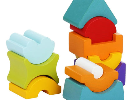 Jucarie din lemn, Cubika, Set constructii “Turn Flexibil “ ,11 piese